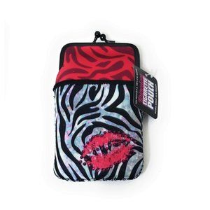 Rhinestone Design Neoprene Cigarette Pouch with Snap Clasp Closure